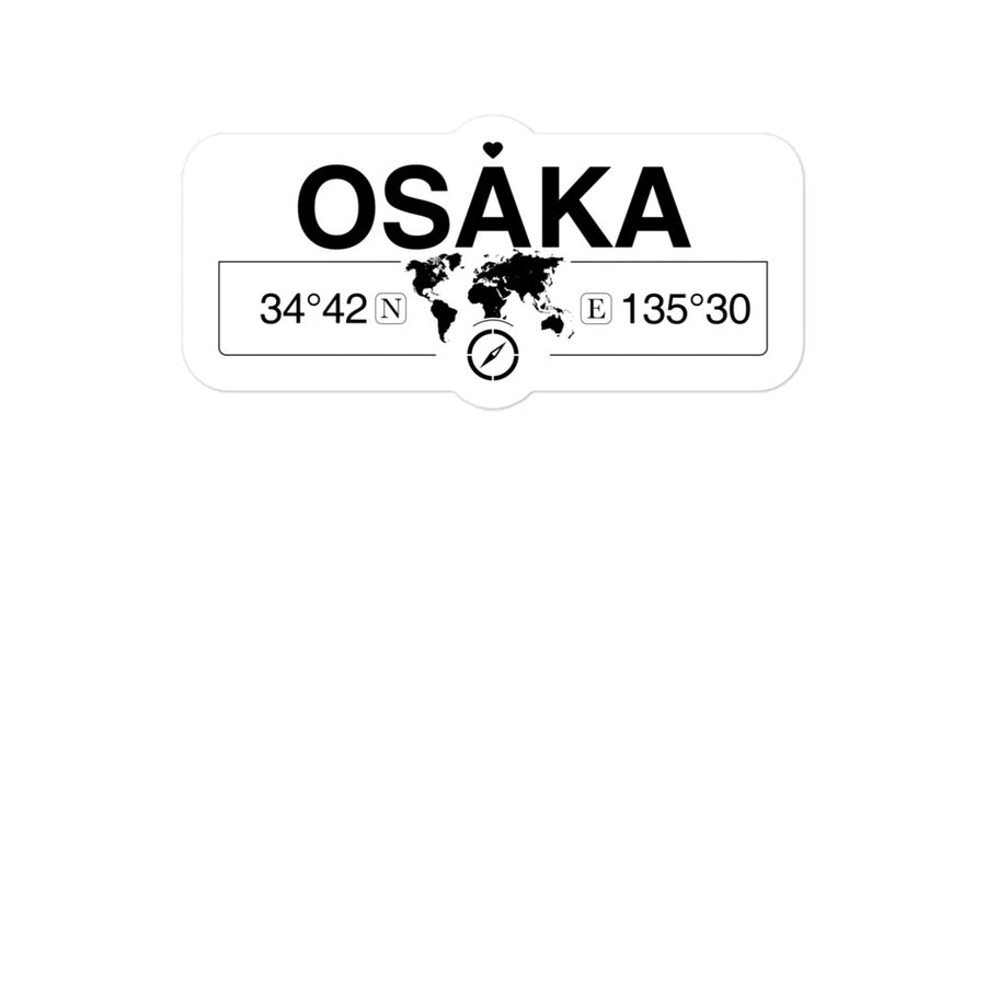 Osaka, Osaka 2 x 5.5" Inch Stickers Gift with Map Coordinates #REF2748F6546