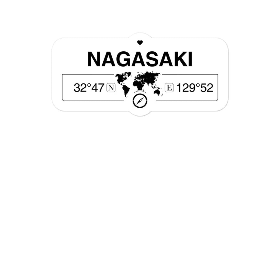 Nagasaki, Nagasaki 2 x 5.5" Inch Stickers Gift with Map Coordinates #REF2748F6546