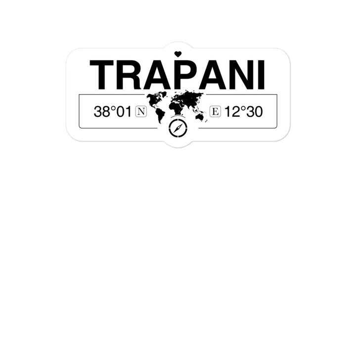 Trapani, Sicily 2 x 5.5" Inch Stickers Gift with Map Coordinates #REF2748F6546