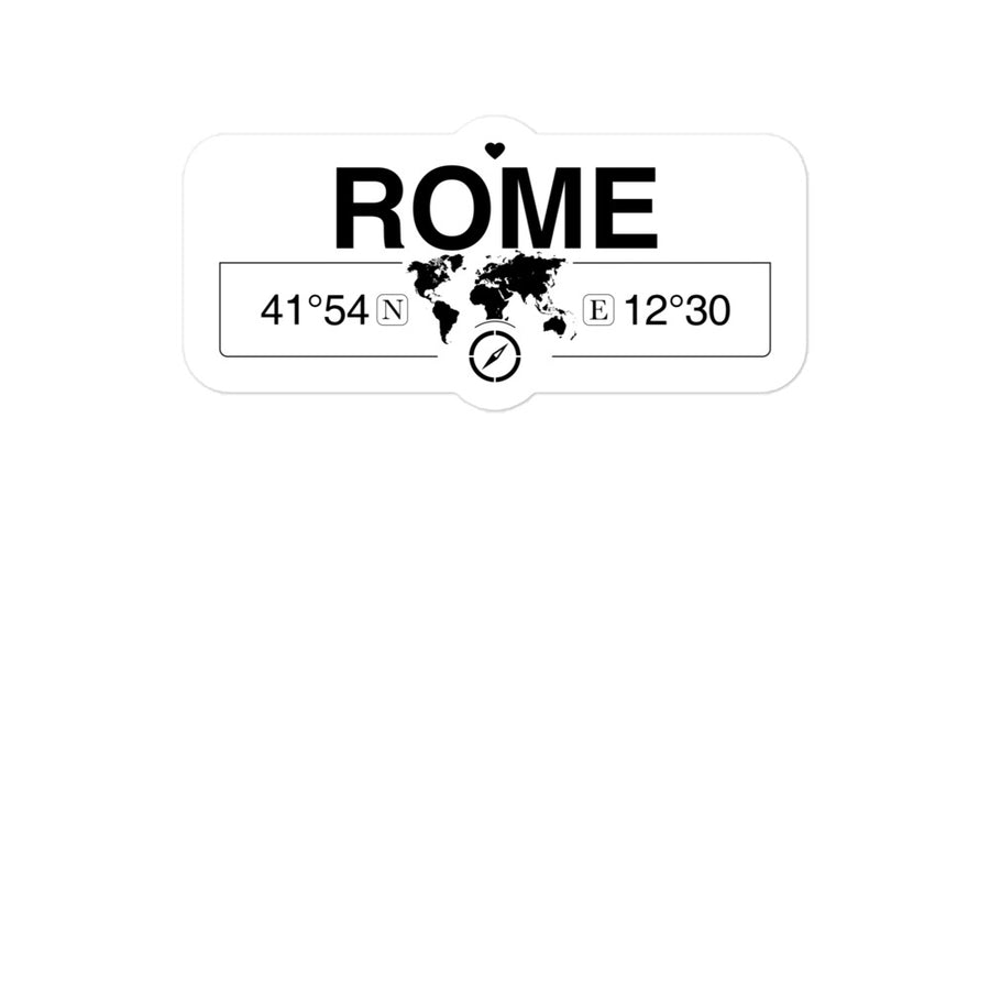 Rome, Lazio 2 x 5.5" Inch Stickers Gift with Map Coordinates #REF2748F6546