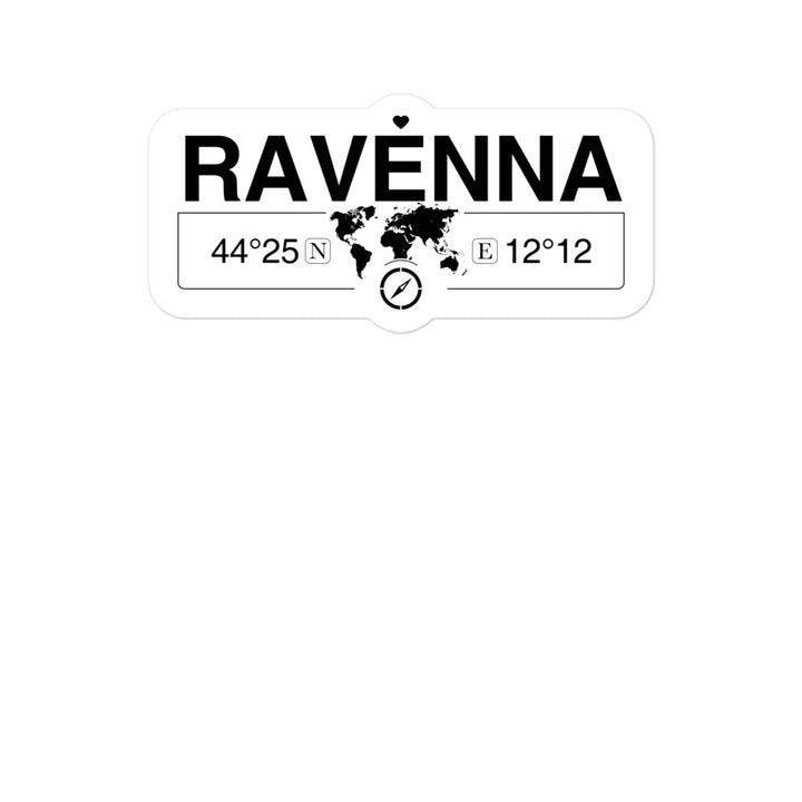 Ravenna, Emilia-romagna 2 x 5.5" Inch Stickers Gift with Map Coordinates #REF2748F6546