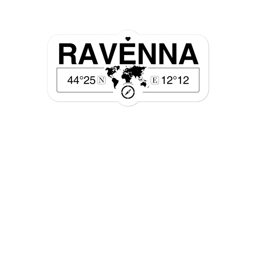 Ravenna, Emilia-romagna 2 x 5.5" Inch Stickers Gift with Map Coordinates #REF2748F6546