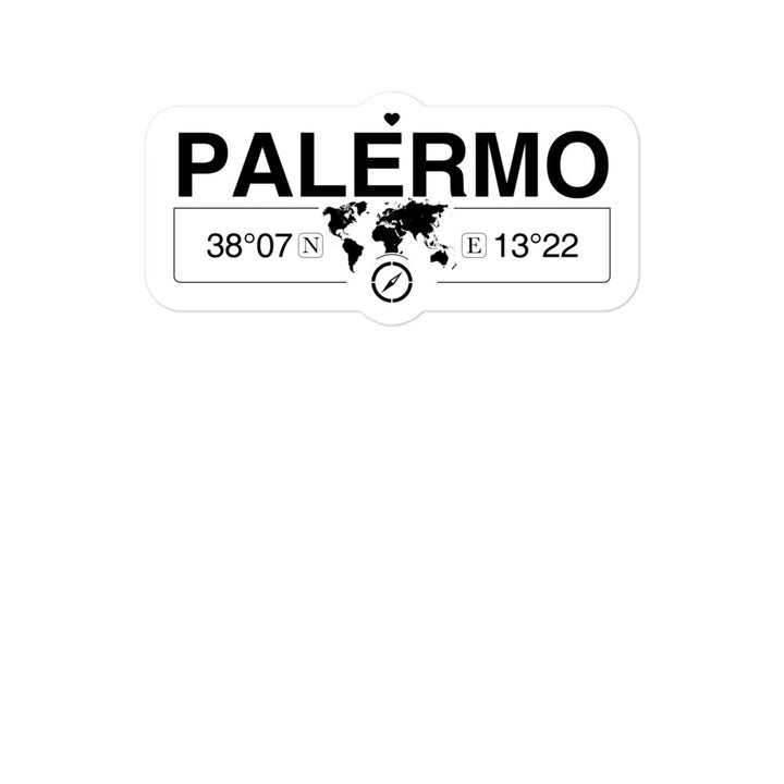 Palermo, Sicily 2 x 5.5" Inch Stickers Gift with Map Coordinates #REF2748F6546
