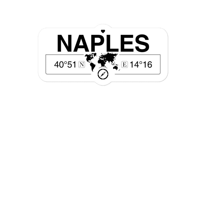 Naples, Campania 2 x 5.5" Inch Stickers Gift with Map Coordinates #REF2748F6546