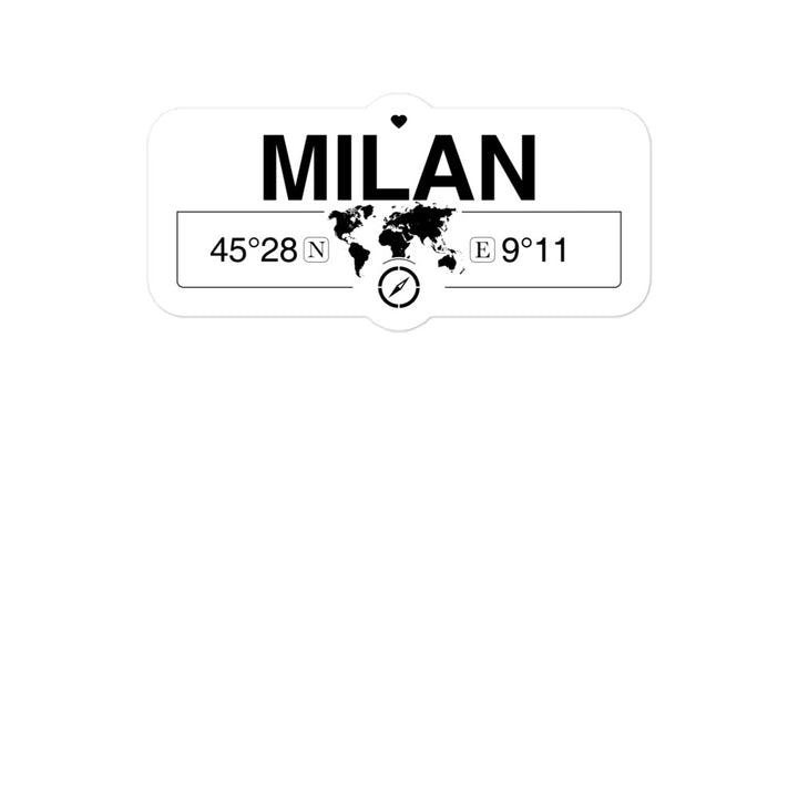 Milan, Lombardy 2 x 5.5" Inch Stickers Gift with Map Coordinates #REF2748F6546