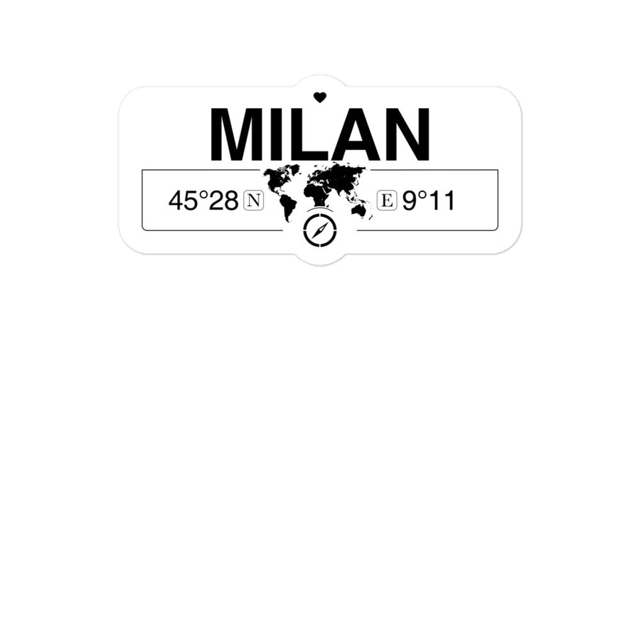 Milan, Lombardy 2 x 5.5" Inch Stickers Gift with Map Coordinates #REF2748F6546