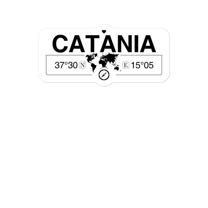 Catania, Sicily 2 x 5.5" Inch Stickers Gift with Map Coordinates #REF2748F6546