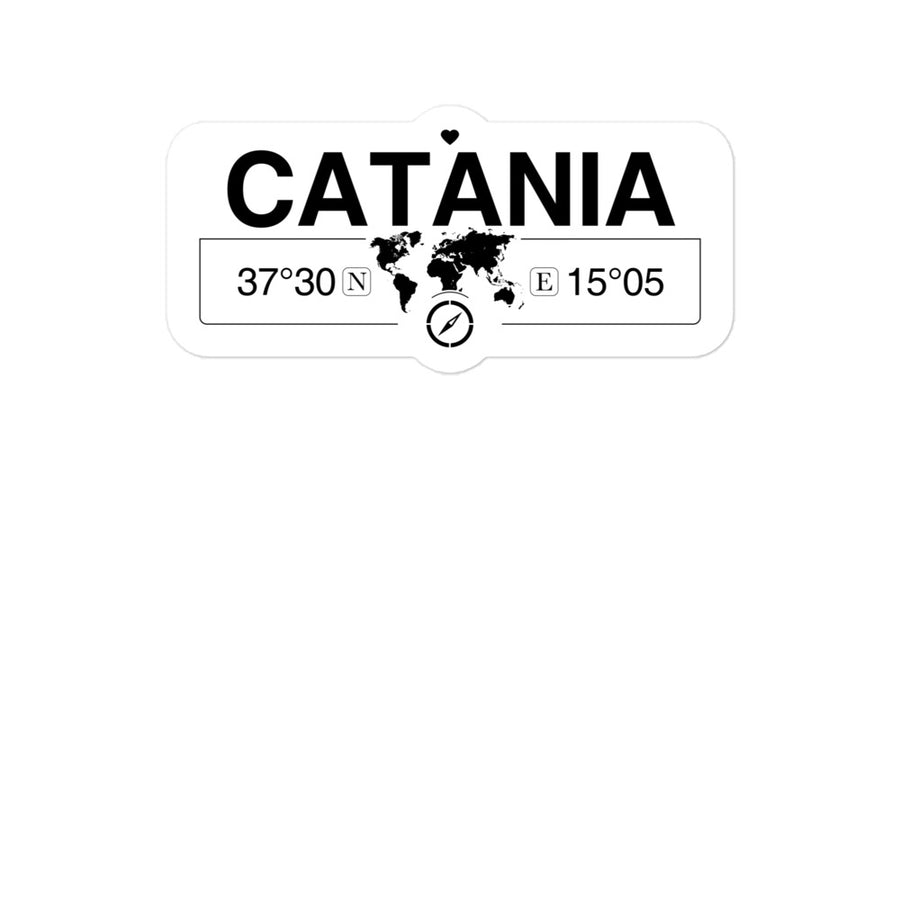 Catania, Sicily 2 x 5.5" Inch Stickers Gift with Map Coordinates #REF2748F6546