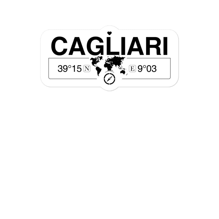 Cagliari, Sardinia 2 x 5.5" Inch Stickers Gift with Map Coordinates #REF2748F6546