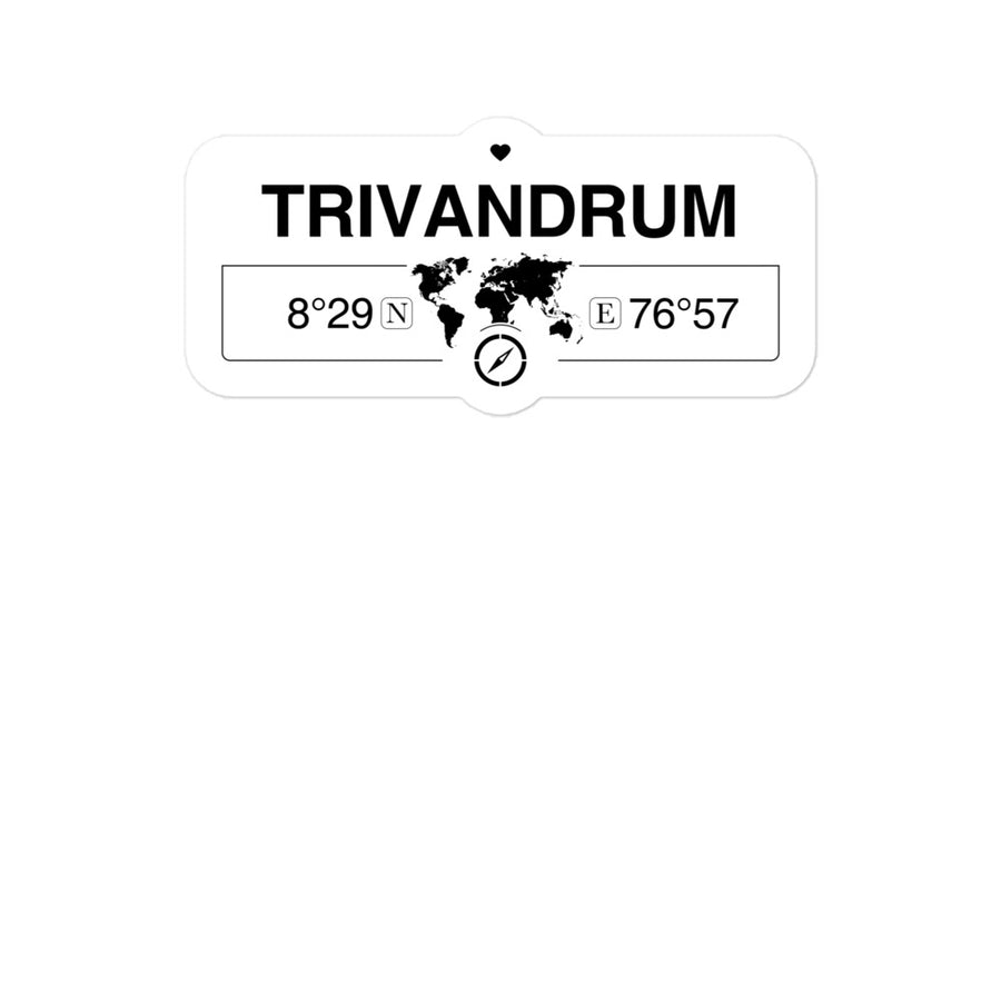 Trivandrum, Kerala 2 x 5.5" Inch Stickers Gift with Map Coordinates #REF2748F6546