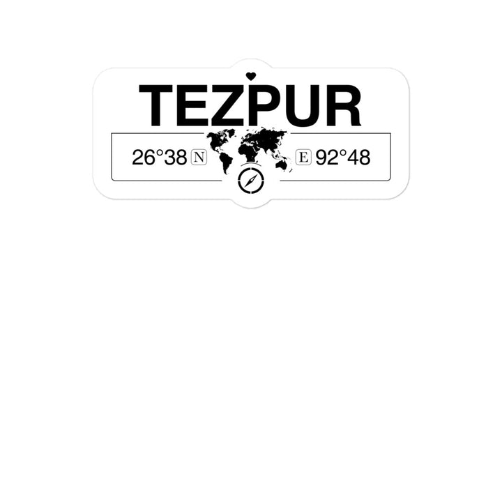 Tezpur, Assam 2 x 5.5" Inch Stickers Gift with Map Coordinates #REF2748F6546