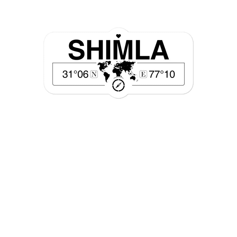 Shimla, Himachal Pradesh 2 x 5.5" Inch Stickers Gift with Map Coordinates #REF2748F6546