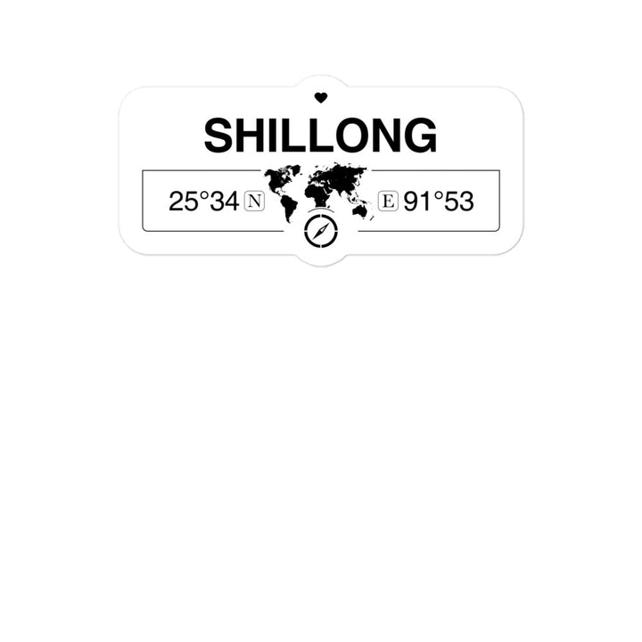 Shillong, Meghalaya 2 x 5.5" Inch Stickers Gift with Map Coordinates #REF2748F6546