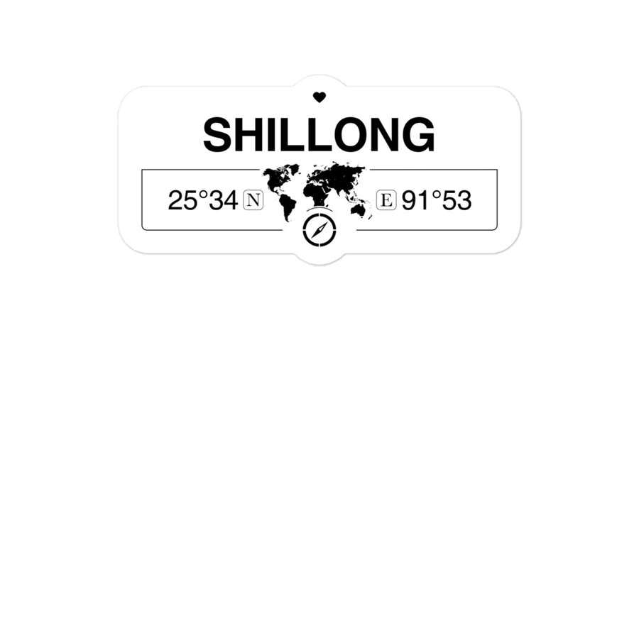 Shillong, Meghalaya 2 x 5.5" Inch Stickers Gift with Map Coordinates #REF2748F6546