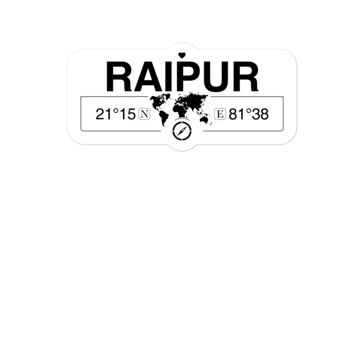 Raipur, Chhattisgarh 2 x 5.5" Inch Stickers Gift with Map Coordinates #REF2748F6546