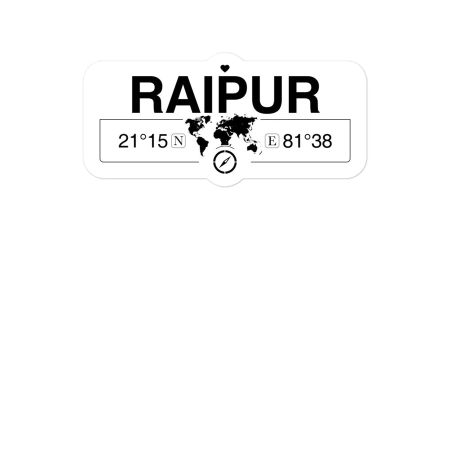 Raipur, Chhattisgarh 2 x 5.5" Inch Stickers Gift with Map Coordinates #REF2748F6546