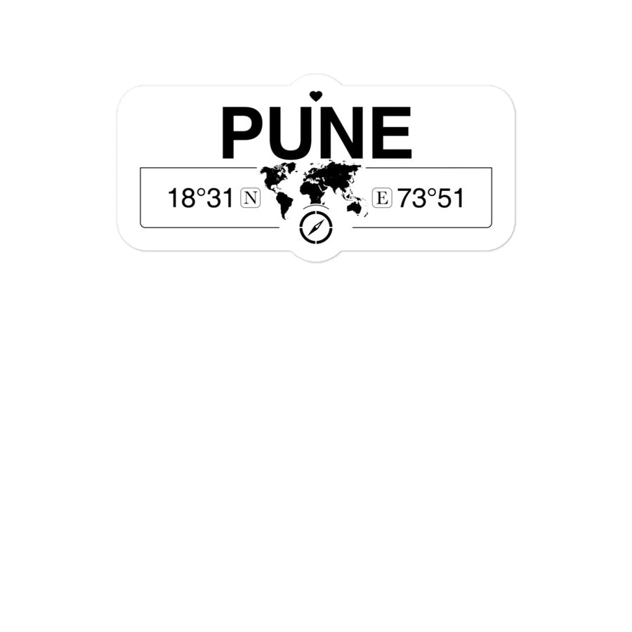 Pune, Maharashtra 2 x 5.5" Inch Stickers Gift with Map Coordinates #REF2748F6546