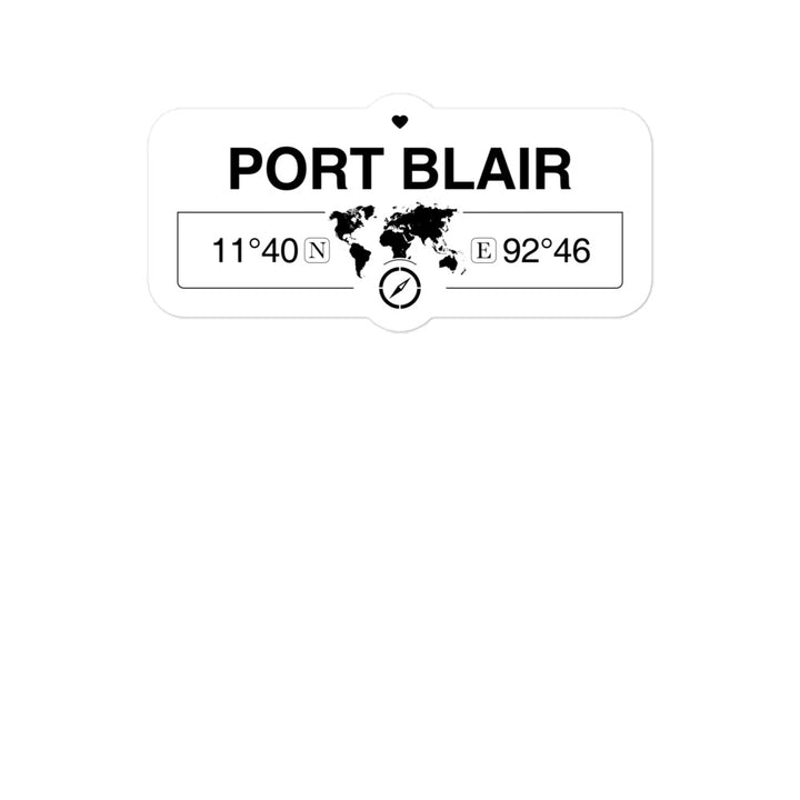 Port Blair, andaman and Nic 2 x 5.5" Inch Stickers Gift with Map Coordinates #REF2748F6546
