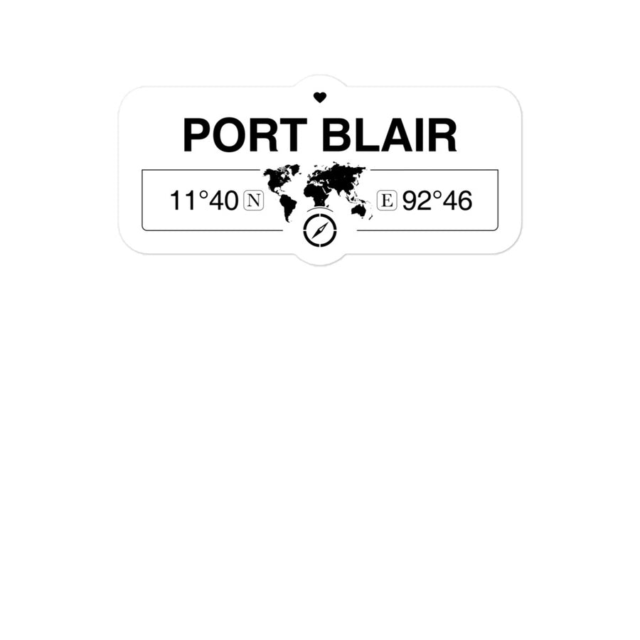 Port Blair, andaman and Nic 2 x 5.5" Inch Stickers Gift with Map Coordinates #REF2748F6546