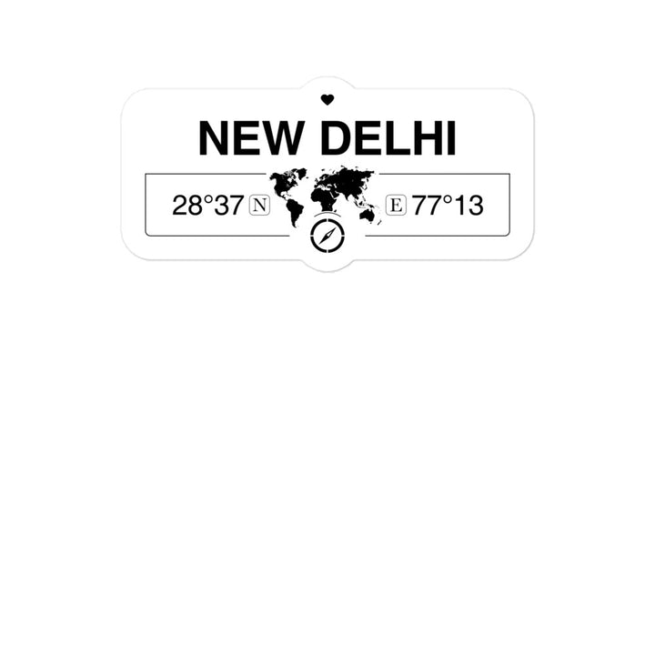 New Delhi, Delhi 2 x 5.5" Inch Stickers Gift with Map Coordinates #REF2748F6546