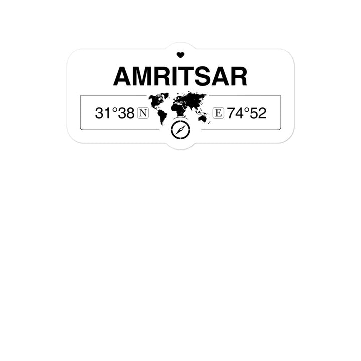 Amritsar, Punjab 2 x 5.5" Inch Stickers Gift with Map Coordinates #REF2748F6546