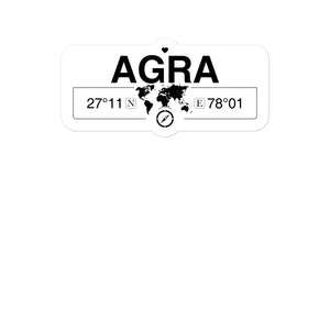 Agra, Uttar Pradesh 2 x 5.5" Inch Stickers Gift with Map Coordinates #REF2748F6546