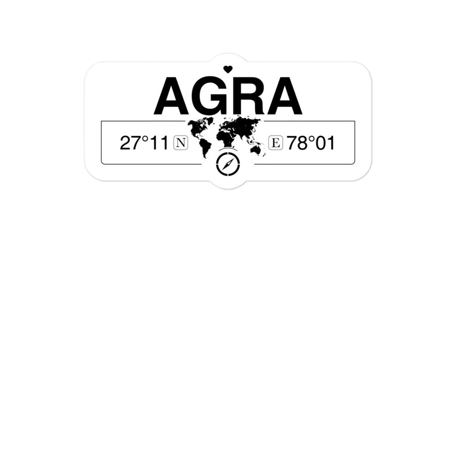 Agra, Uttar Pradesh 2 x 5.5" Inch Stickers Gift with Map Coordinates #REF2748F6546