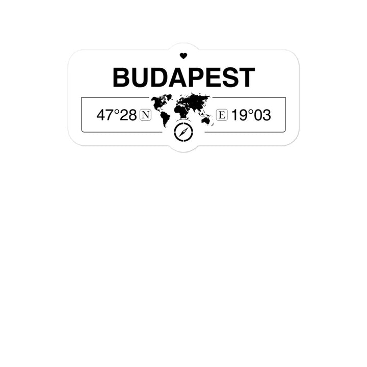 Budapest 2 x 5.5" Inch Stickers Gift with Map Coordinates #REF2748F6546