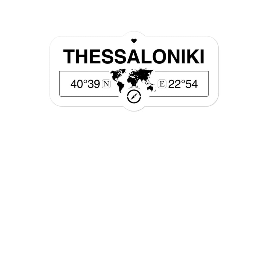 Thessaloniki 2 x 5.5" Inch Stickers Gift with Map Coordinates #REF2748F6546