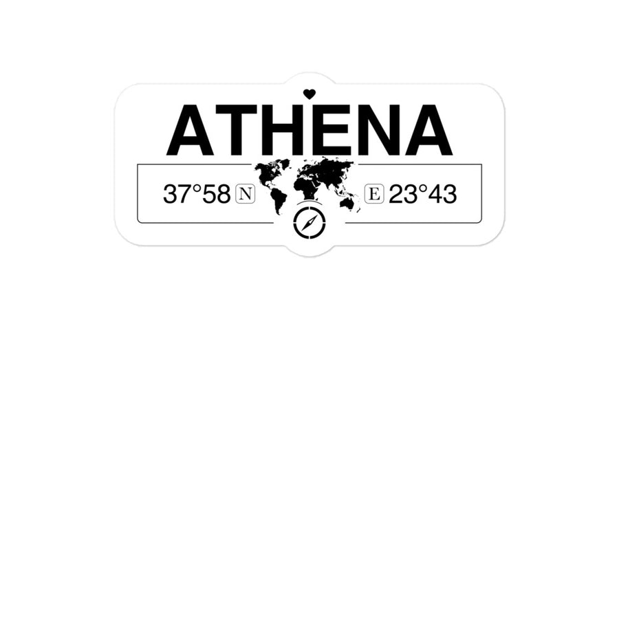 Athena 2 x 5.5" Inch Stickers Gift with Map Coordinates #REF2748F6546