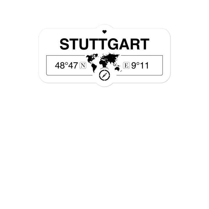 Stuttgart, Baden-wÃ¼rttember 2 x 5.5" Inch Stickers Gift with Map Coordinates #REF2748F6546