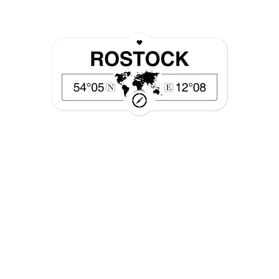 Rostock, Mecklenburg-vorpom 2 x 5.5" Inch Stickers Gift with Map Coordinates #REF2748F6546