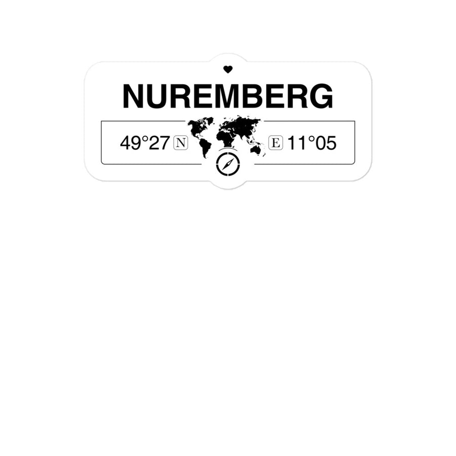 Nuremberg, Bavaria 2 x 5.5" Inch Stickers Gift with Map Coordinates #REF2748F6546