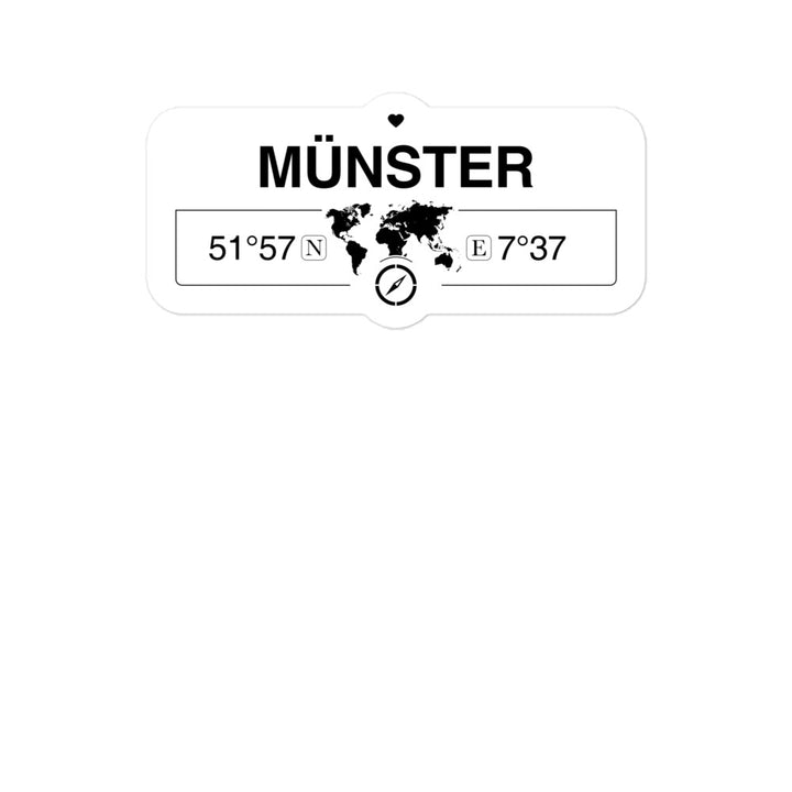 MÃ¼nster, North Rhine-westph 2 x 5.5" Inch Stickers Gift with Map Coordinates #REF2748F6546