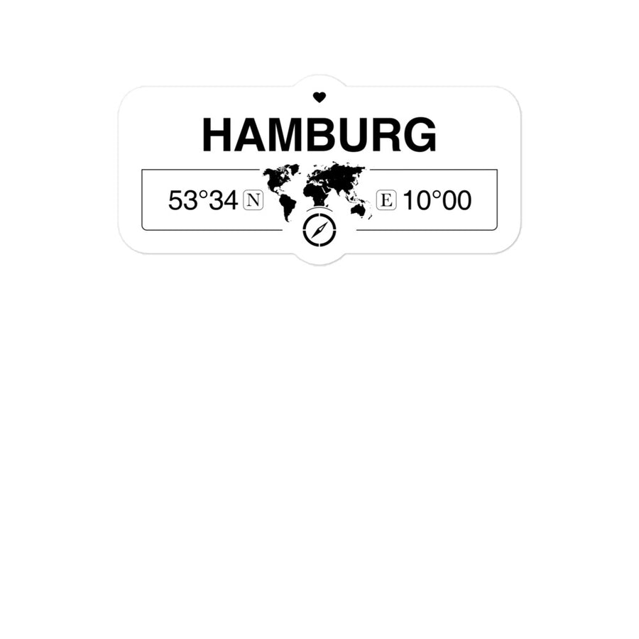 Hamburg, Hamburg 2 x 5.5" Inch Stickers Gift with Map Coordinates #REF2748F6546