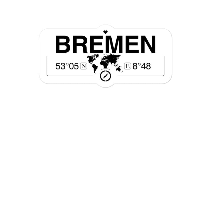 Bremen, Bremen 2 x 5.5" Inch Stickers Gift with Map Coordinates #REF2748F6546