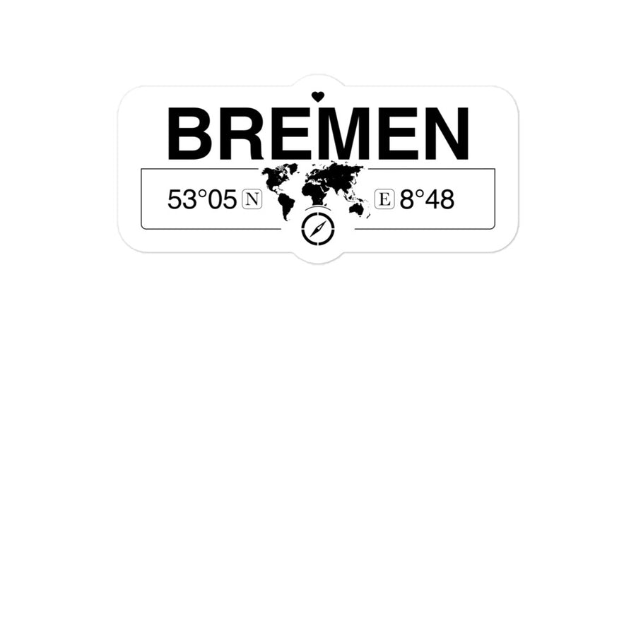 Bremen, Bremen 2 x 5.5" Inch Stickers Gift with Map Coordinates #REF2748F6546