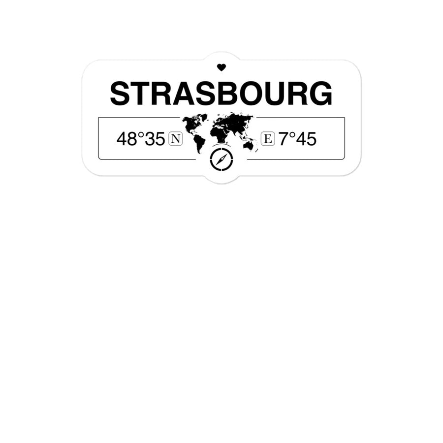 Strasbourg, Grand Est 2 x 5.5" Inch Stickers Gift with Map Coordinates #REF2748F6546