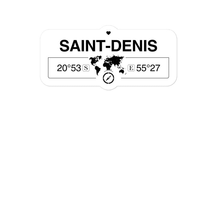 Saint-denis, RÃ©union 2 x 5.5" Inch Stickers Gift with Map Coordinates #REF2748F6546