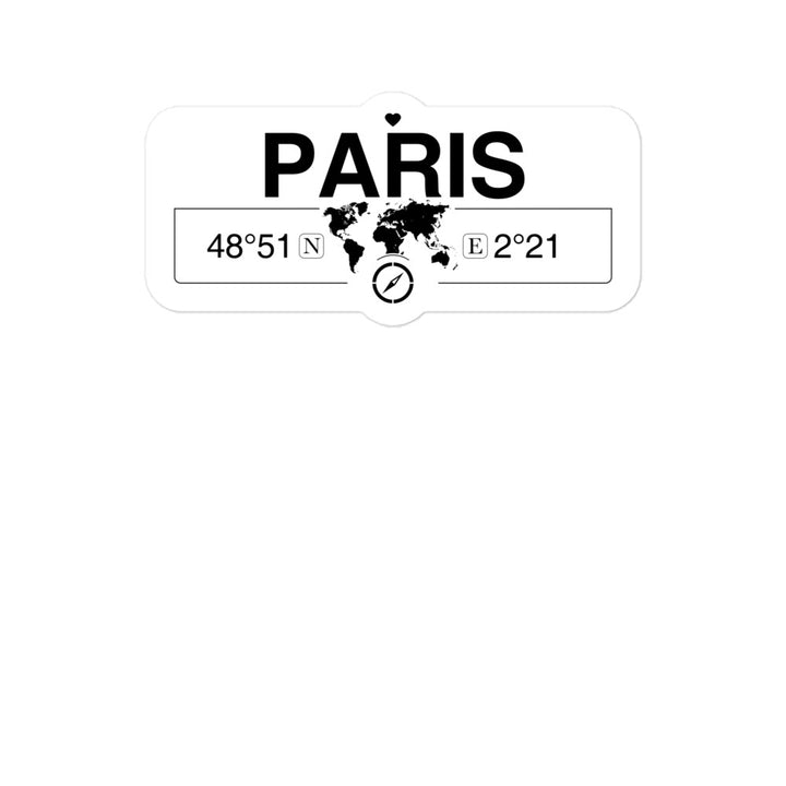 Paris, Ãle-de-france 2 x 5.5" Inch Stickers Gift with Map Coordinates #REF2748F6546