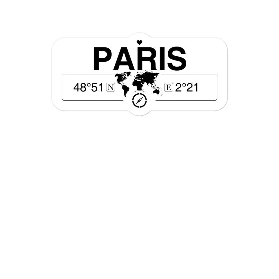 Paris, Ãle-de-france 2 x 5.5" Inch Stickers Gift with Map Coordinates #REF2748F6546