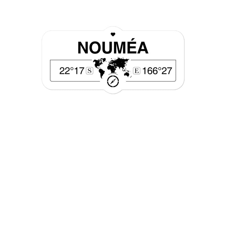 NoumÃ©a, New Caledonia 2 x 5.5" Inch Stickers Gift with Map Coordinates #REF2748F6546