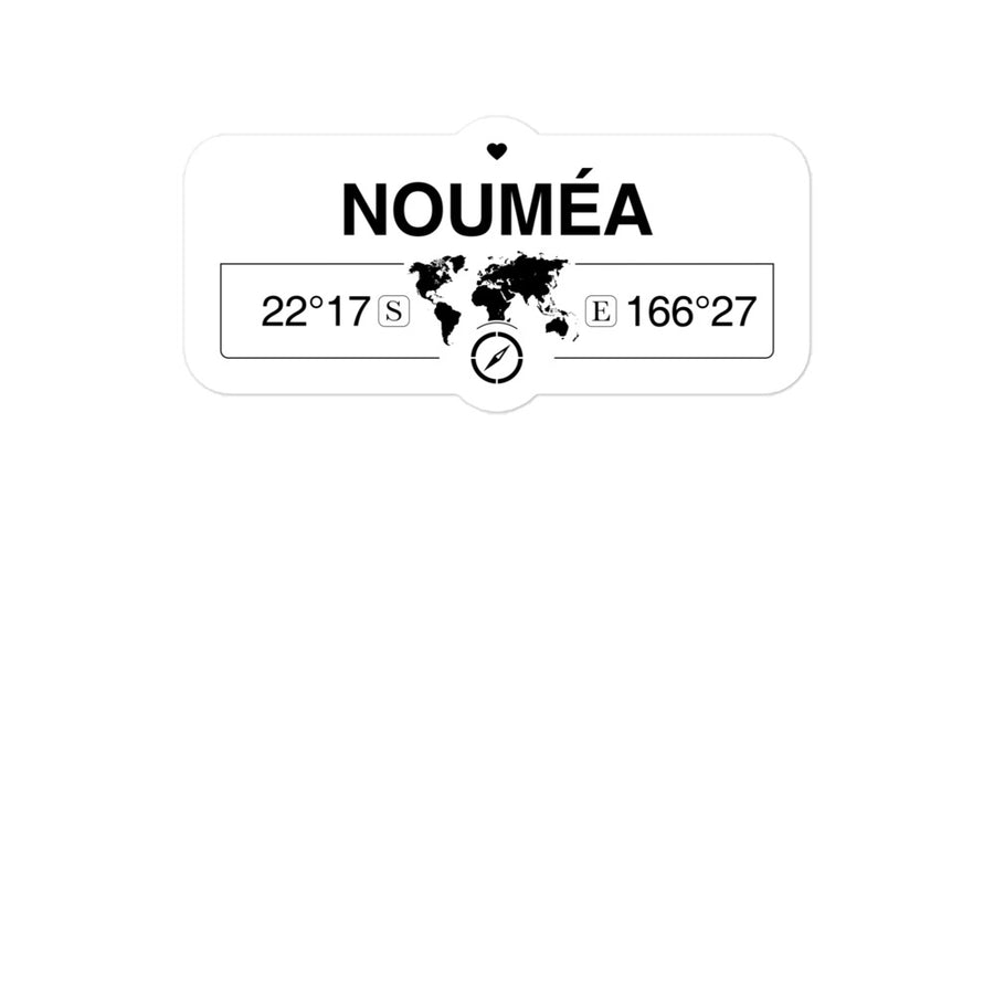 NoumÃ©a, New Caledonia 2 x 5.5" Inch Stickers Gift with Map Coordinates #REF2748F6546