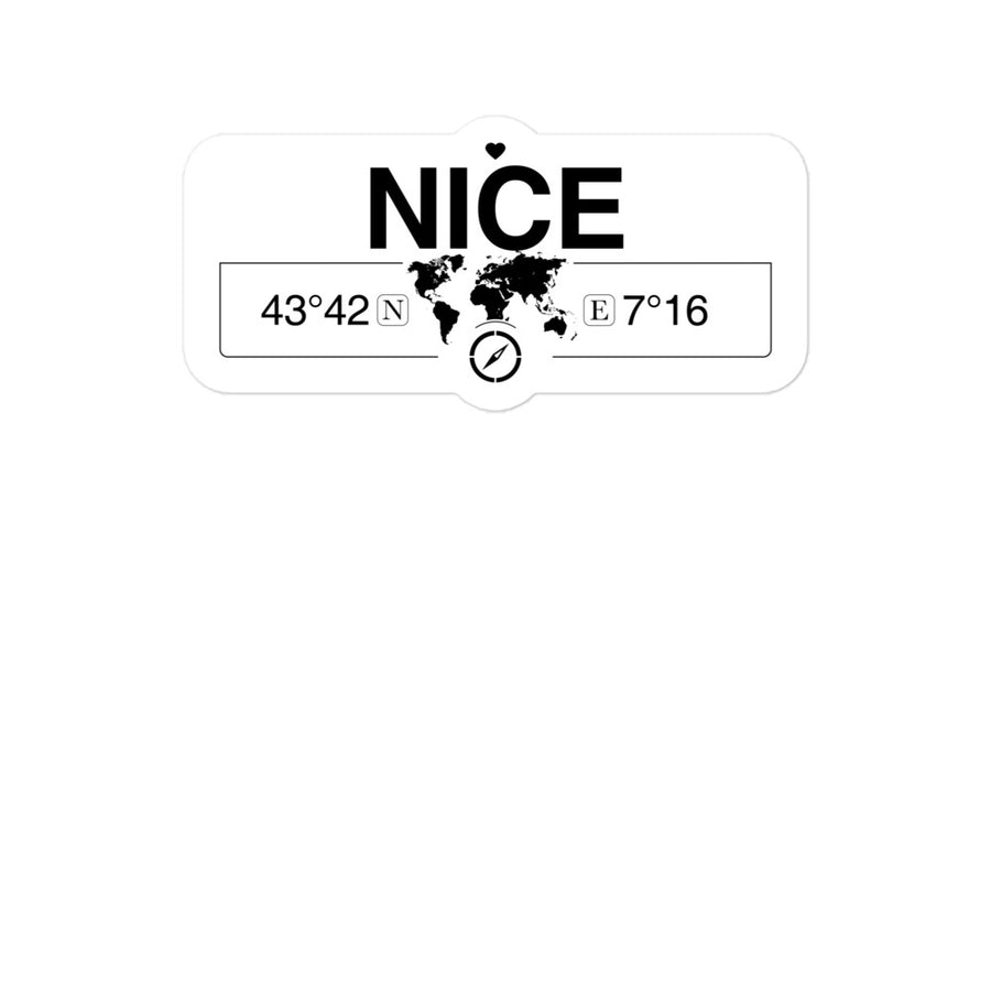 Nice, Provence-alpes-cÃ´te D 2 x 5.5" Inch Stickers Gift with Map Coordinates #REF2748F6546