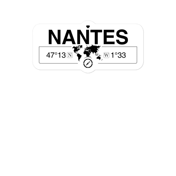 Nantes, Pays De La Loire 2 x 5.5" Inch Stickers Gift with Map Coordinates #REF2748F6546