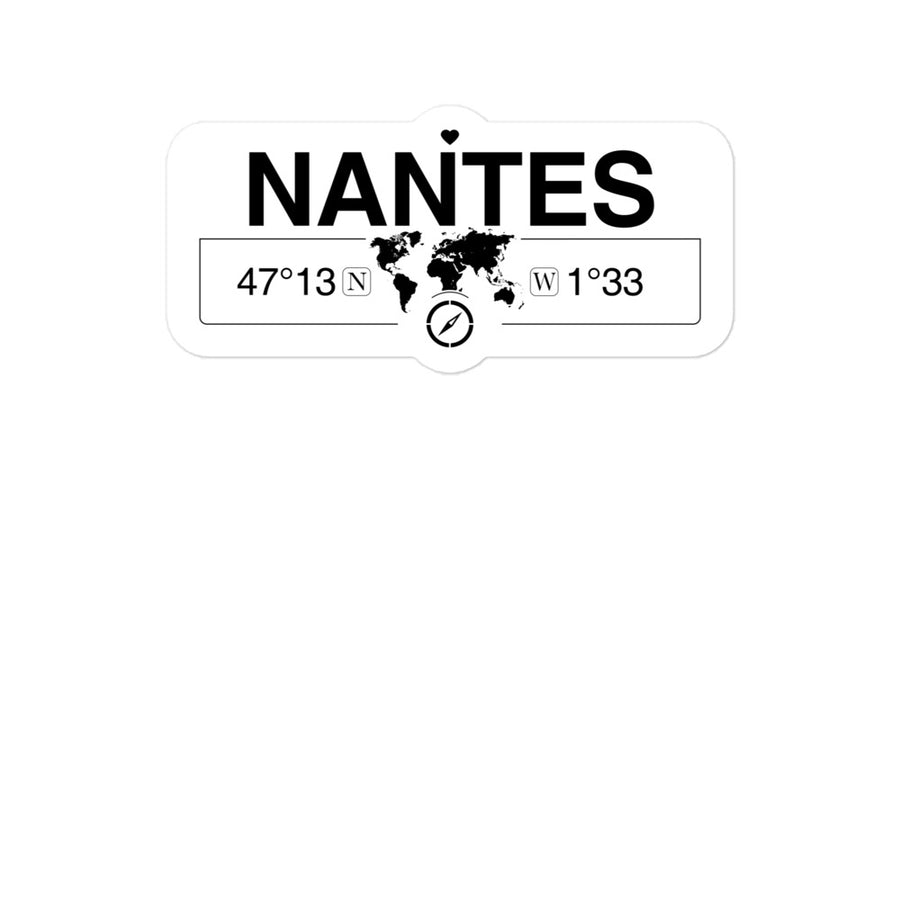 Nantes, Pays De La Loire 2 x 5.5" Inch Stickers Gift with Map Coordinates #REF2748F6546