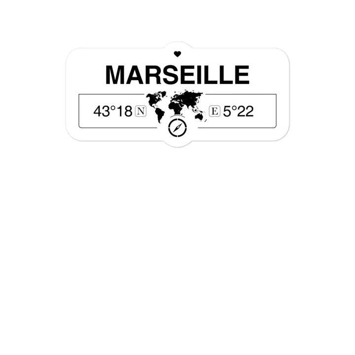 Marseille, Provence-alpes-c 2 x 5.5" Inch Stickers Gift with Map Coordinates #REF2748F6546