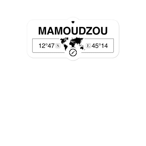 Mamoudzou, Mayotte 2 x 5.5" Inch Stickers Gift with Map Coordinates #REF2748F6546