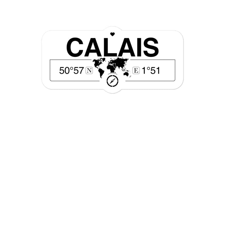 Calais 2 x 5.5" Inch Stickers Gift with Map Coordinates #REF2748F6546