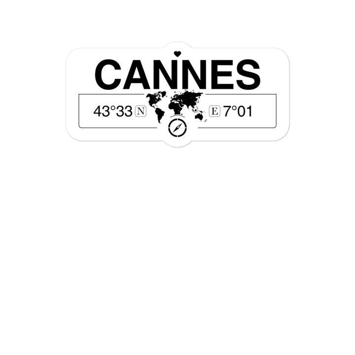 Cannes, Provence-alpes-cÃ´te 2 x 5.5" Inch Stickers Gift with Map Coordinates #REF2748F6546
